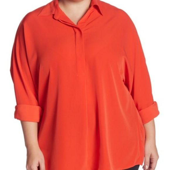 Catherine Catherine Malandrino Boyfriend Blouse 1X - Picture 1 of 6